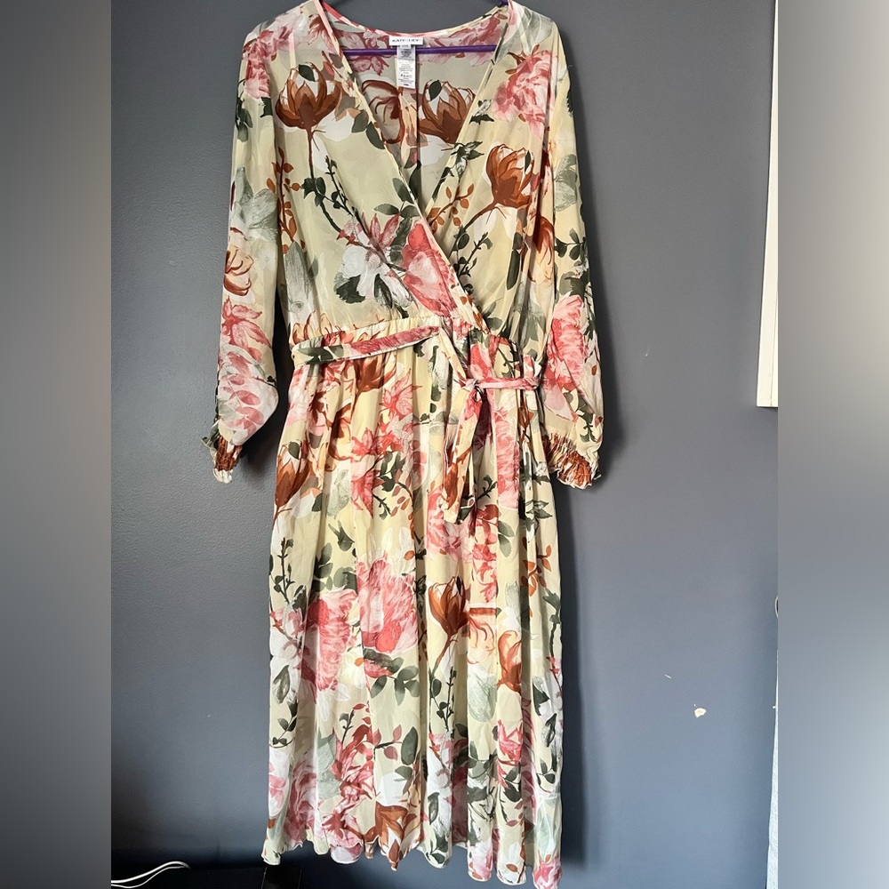 Elegant Floral Long Sleeve Dress